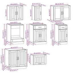 Berkfield 8 Piece Kitchen Cabinet Set Kalmar Artisan Oak Engineered Wood - thumbnail 9