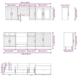 Berkfield 8 Piece Kitchen Cabinet Set Kalmar Artisan Oak Engineered Wood - thumbnail 8