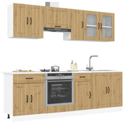 Berkfield 8 Piece Kitchen Cabinet Set Kalmar Artisan Oak Engineered Wood