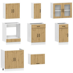 Berkfield 8 Piece Kitchen Cabinet Set Kalmar Artisan Oak Engineered Wood - thumbnail 4