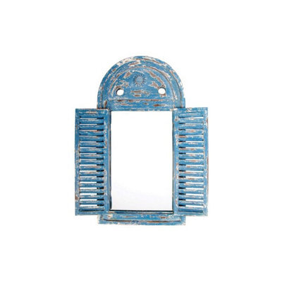 Fallen Fruits Blue Louvre Style Garden Wall Mirror - image 1