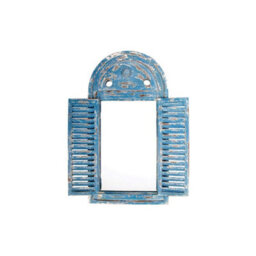 Fallen Fruits Blue Louvre Style Garden Wall Mirror - thumbnail 1