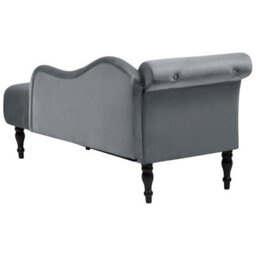Beliani Left-Hand Chaise Longue Ivry Velvet Grey - thumbnail 5