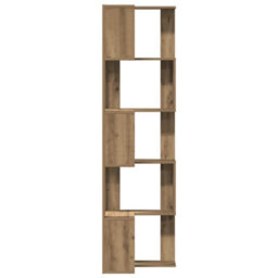 Walplus Corner Bookcase 5-Tier Artisian Oak 50X50X179 Cm Engineered Wood - thumbnail 4