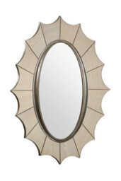 Orsina Scallop Gold Frame Wall Mirror, Stylish Full Size Oval Mirror, Ideal For Entryway, Or Mirror Wall Accent