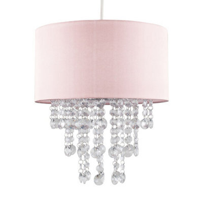 Valuelights Jesmond Pink & Acrylic Jewel Droplet Ceiling Light Shade (D)32Cm - image 1