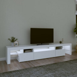 Berkfield Tv Cabinet With Led Lights White 215X36.5X40 Cm - thumbnail 3