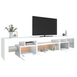 Berkfield Tv Cabinet With Led Lights White 215X36.5X40 Cm - thumbnail 6