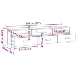 Berkfield Tv Cabinet Dark Grey 158X40X40 Cm Solid Wood Pine - thumbnail 8