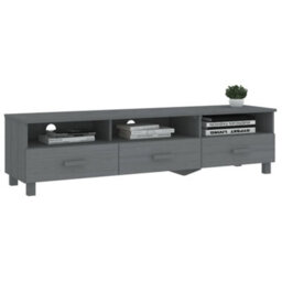 Berkfield Tv Cabinet Dark Grey 158X40X40 Cm Solid Wood Pine - thumbnail 6