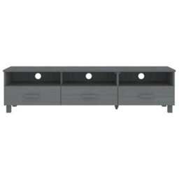 Berkfield Tv Cabinet Dark Grey 158X40X40 Cm Solid Wood Pine - thumbnail 3