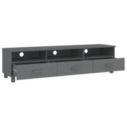 Berkfield Tv Cabinet Dark Grey 158X40X40 Cm Solid Wood Pine - thumbnail 5