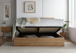 Rattan And Oak Ottoman Bed Frame - Double - thumbnail 3