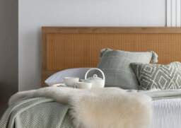 Rattan And Oak Ottoman Bed Frame - Double - thumbnail 2