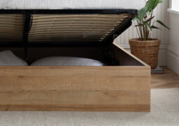 Rattan And Oak Ottoman Bed Frame - Double - thumbnail 4