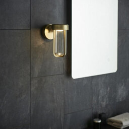 Luminosa Lighting Luminosa Benevento Outdoor Integrated Led Wall Lamp Brushed Gold Finish & Clear Glass Ip44 - thumbnail 6
