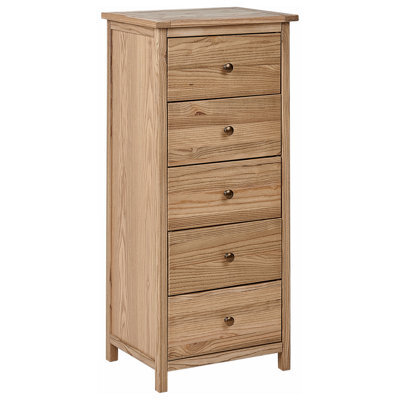 Beliani 5 Drawer Chest Salton Sassafras Wood Brown - image 1