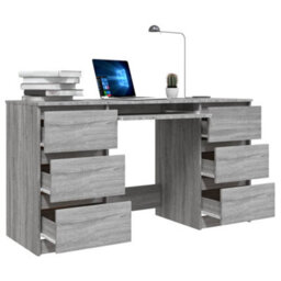 Vidaxl Writing Desk Grey Sonoma 140X50X77 Cm Engineered Wood - thumbnail 6