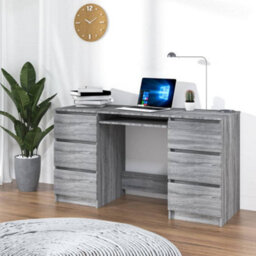 Vidaxl Writing Desk Grey Sonoma 140X50X77 Cm Engineered Wood