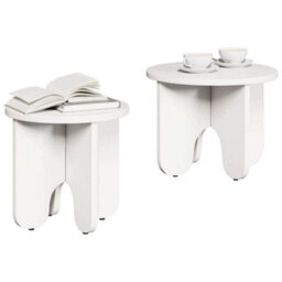 Berkfield Coffee Table 2 Pcs White Solid Pine Wood - thumbnail 3