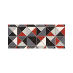 Warren Reed Designer Grey Red Triangle Geometric Glass Bathroom Splashback - thumbnail 4