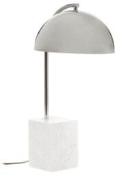 Orsina Table Lamp With Chrome Dome Shade, Modern Chrome Stem Accent Light, Grey Marble Square Base Table Lamp - thumbnail 2
