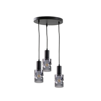 Luminosa Lighting Luminosa Cross Cluster Pendant Ceiling Light Black, 30Cm, 3X E27