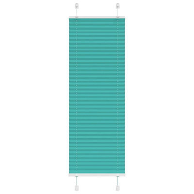 Berkfield Pleated Blind Petrol Green 45X150 Cm Fabric Width 44.4 Cm Polyester - image 1