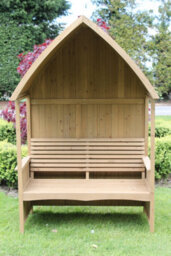 Garden Market Place Garden Arbour With Integral Garden Bench (Natural) - thumbnail 2