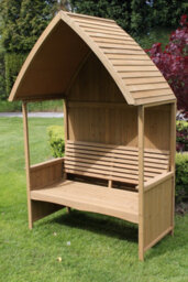 Garden Market Place Garden Arbour With Integral Garden Bench (Natural) - thumbnail 1
