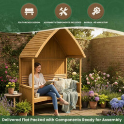Garden Market Place Garden Arbour With Integral Garden Bench (Natural) - thumbnail 7