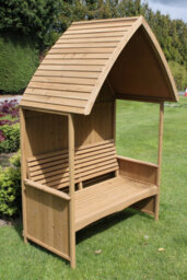 Garden Market Place Garden Arbour With Integral Garden Bench (Natural) - thumbnail 4