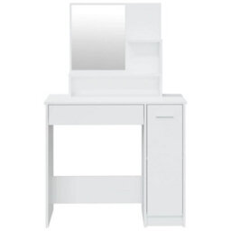 Walplus Dressing Table With Mirror High Gloss White 86.5X35X136 Cm - thumbnail 6