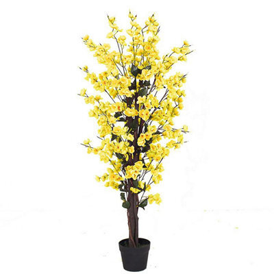 Leaf 120Cm Artificial Yellow Blossom Tree