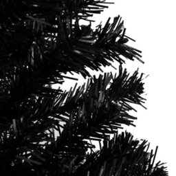 Berkfield Artificial Christmas Tree With Leds&ball Set Black 150 Cm Pvc - thumbnail 5