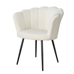 Home Source Compact Scallop Black Legs White Occasional Accent Chair - thumbnail 6