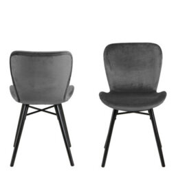 Wyld Haus Acorn Set Of 2 Dark Grey Velvet-Effect Dining Chairs - thumbnail 3
