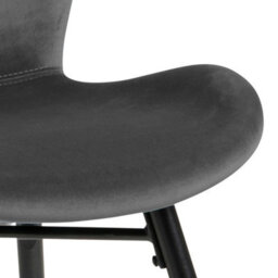 Wyld Haus Acorn Set Of 2 Dark Grey Velvet-Effect Dining Chairs - thumbnail 6