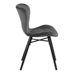 Wyld Haus Acorn Set Of 2 Dark Grey Velvet-Effect Dining Chairs - thumbnail 4