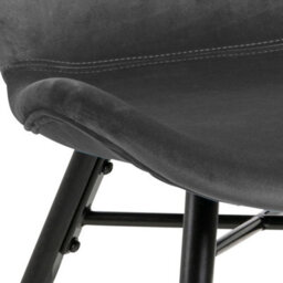 Wyld Haus Acorn Set Of 2 Dark Grey Velvet-Effect Dining Chairs - thumbnail 8