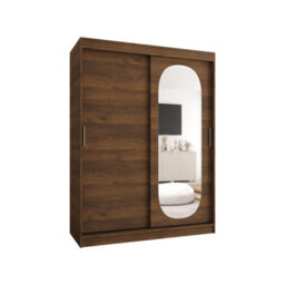 Arte Royal 150Cm Sliding Door Wardrobe Oak Walnut With Dressing Mirror Panel - thumbnail 2