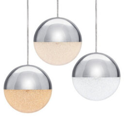 Long Life Lamps Company Led Ceiling Chrome Glass Globe Pendant Light Cct Natural Cool Warm White H3108 - thumbnail 3