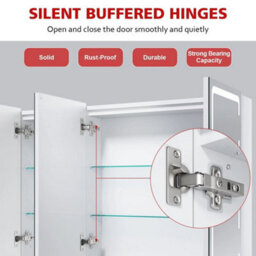 Bathroom Mirror Cabinet 3 Led Lights Demister Shaver Socket Cupboard 900X600mm - thumbnail 6