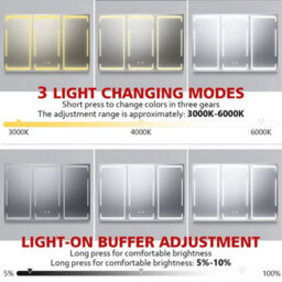 Bathroom Mirror Cabinet 3 Led Lights Demister Shaver Socket Cupboard 900X600mm - thumbnail 4
