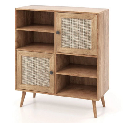 Rattan Sideboard Modern Buffet Cabinet Kitchen Boho Accent Cabinet - image 1