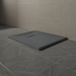 Sundaze 800 X 700mm Smc Anthracite Rectangle Slate Effect Bathroom Shower Tray - thumbnail 1