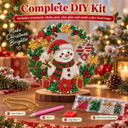 CLEFFNS Diy Christmas Pearl Diamond Art Hanging Ornament Kit, Snowman Acrylic Special Shaped Gemstone Suncatcher Pendant For Adults - thumbnail 3