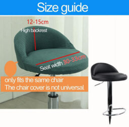 Modern Irregular Round Swivel Bar Stool Cover, Scandinavian Style Kitchen Chair Dining Room, 1 Piece, White - thumbnail 2