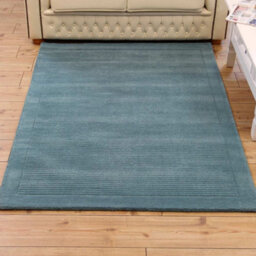 Teal Simple And Stylish Wool Handmade Modern Plain Rug For Living Room And Bedroom-60Cm X 120Cm - thumbnail 3