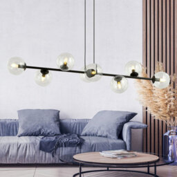 Emibig Lighting Emibig Rossi Pendant Lamp  8 X E14 Black With Transparent Shade - thumbnail 4